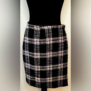 Vintage NWT Earl Rutenberg collection preppy tweed wool plaid wrap skirt. Size 4